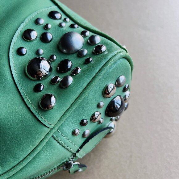 Y2K Apt 9 Mint Green Studded Mini Bowling Bag 2000s McBling Purse - Picture 3 of 5